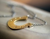 Horse Shoe Sterling Silver And Brass Necklace