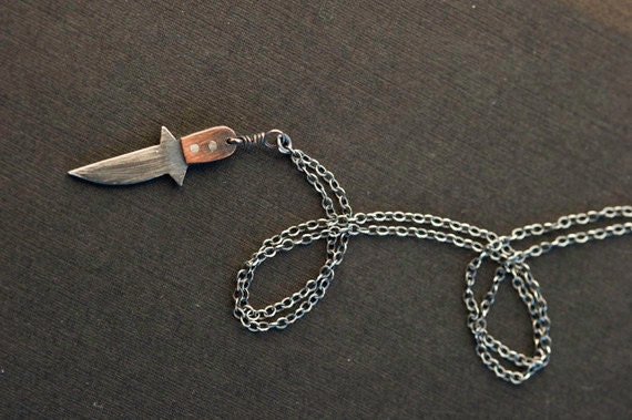 Sterling Silver Dagger Charm Necklace
