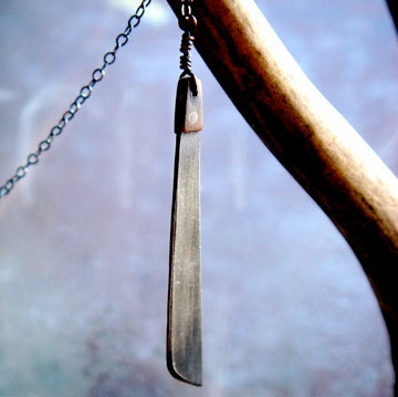 Sterling Silver Machete Charm Necklace