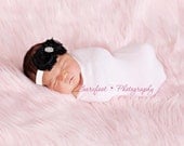 Baby Headband..Baby Girl Headband..Black and White Flower Headband..Black and White Headband for Girls..All Sizes