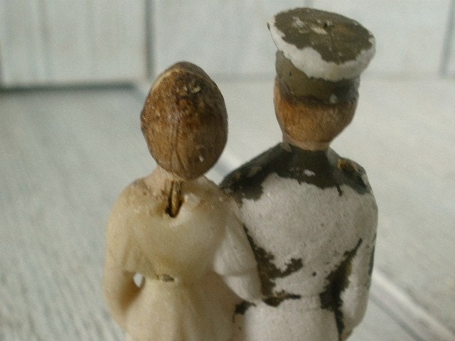 Wedding cake topper vintage bride soldier