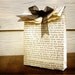 Vintage Book Gift Favor Bags - Set of 3 -Black Antique White -Vintage Wedding -Storybook Wedding -Librarian -Book Lover -Ecofriendly