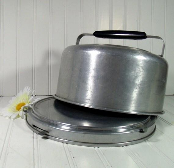 Mid Century Cake Carrier Vintage Mirro Aluminum by DivineOrders