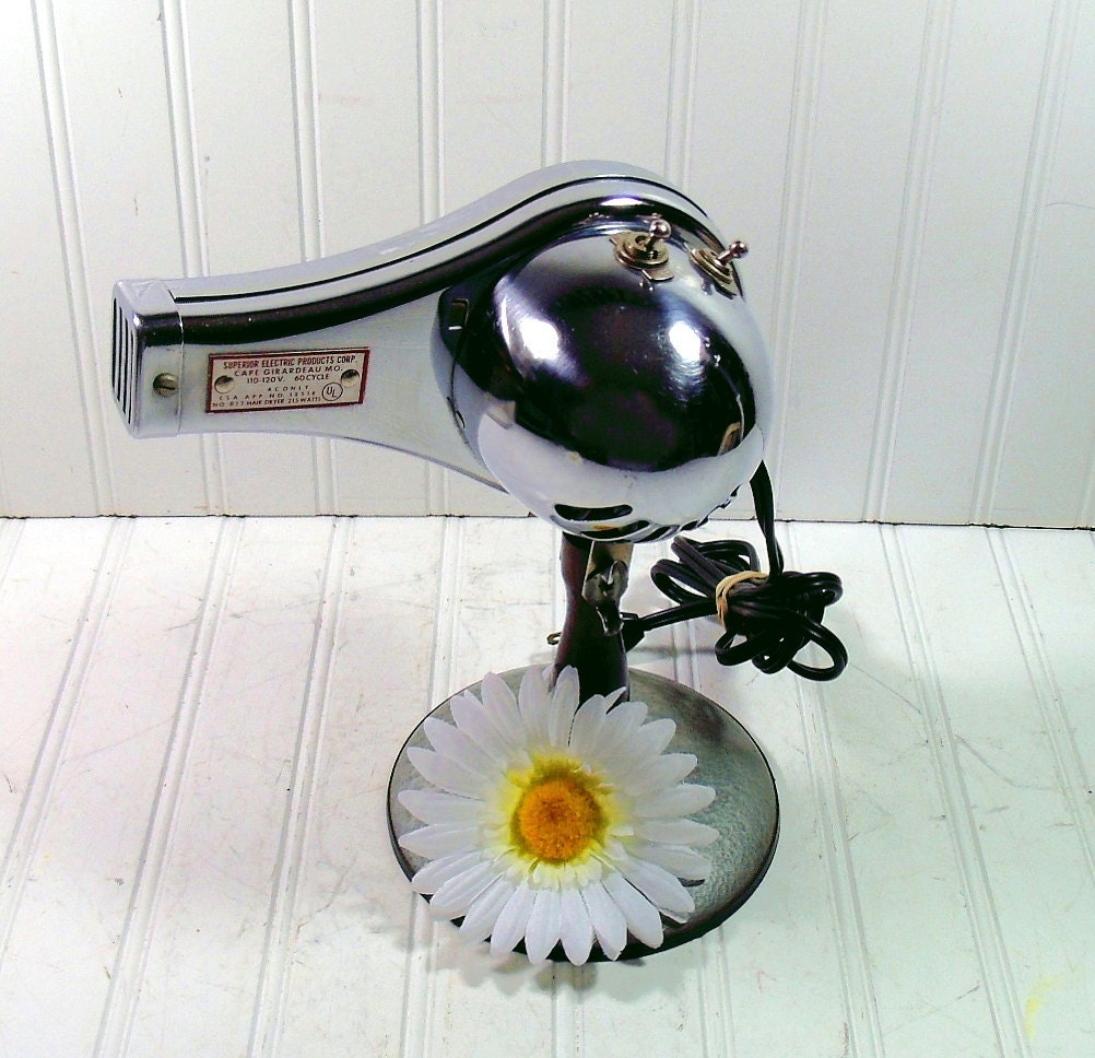 Professional Blow Dryer - Vintage Beauty Equipment - Chrome Metal Finish