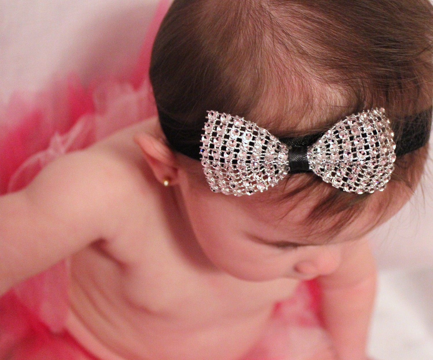 Red Headband with Diamond Bow