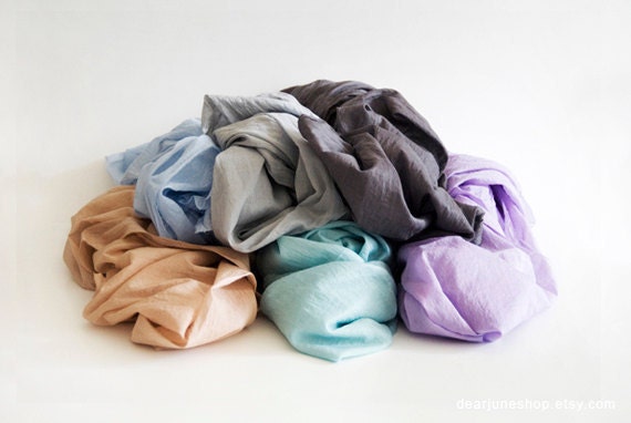 CHOOSE YOUR SET - 2 cotton scarves. Hand dyed cotton scarf. Oversized, lightweight wrap, shawl. Fashion, women accessories. Valentine's.