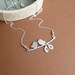Love Birds with Initial Leaves and Sterling Chain -- Silver Necklace