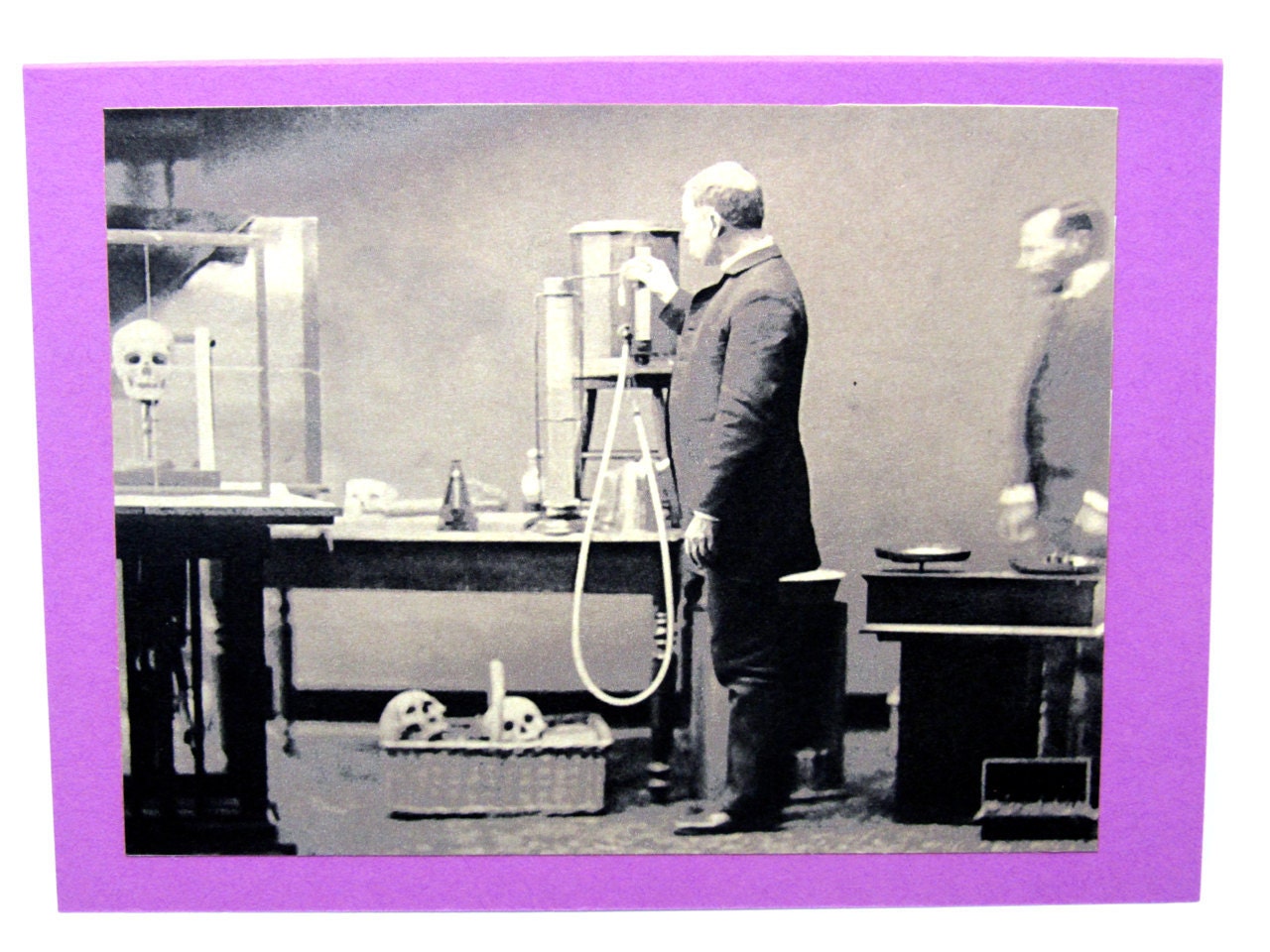 Unique "Helter Skelter" Blank Note Card -- "Cranial Capacity" -- Creepy Vintage Medical Image -- Blank card and envelope