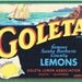 Vintage Goleta California Santa Barbara County Crate Label Sunkist Lemon Citrus Fruit USA Sailboat