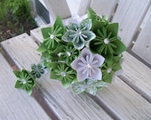 Custom Paper Flowers Bridal Bouquet and Boutonniere - Made to Order - Origami - Bridesmaid