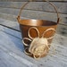 Rustic Woodland Shabby Chic Wedding Flower Girl Basket rusty bucket Burlap flowers Program Holder