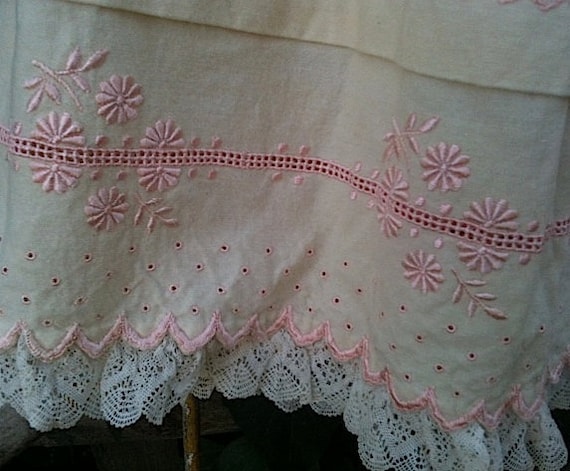 Vintage Prairie rustic autumn bridal skirt ecru hand embroidered wool skirt wedding skirt bride bridesmaid wedding