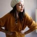 Vintage 1960s Grandpa Unisex MUSTARD Yellow Slouchy boyfriend Cardigan. Button Down.