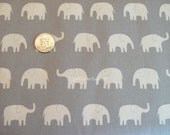 Daiwabo Japan Elephants in Grey Cotton CANVAS - Fat Quarter