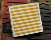 Yellow Striped Letterpress Greeting Card