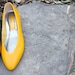 Plain Jane Style...Mustard Yellow Flats Retro. . . Hip. . . Size 6M..Etsy FRONT Page Item