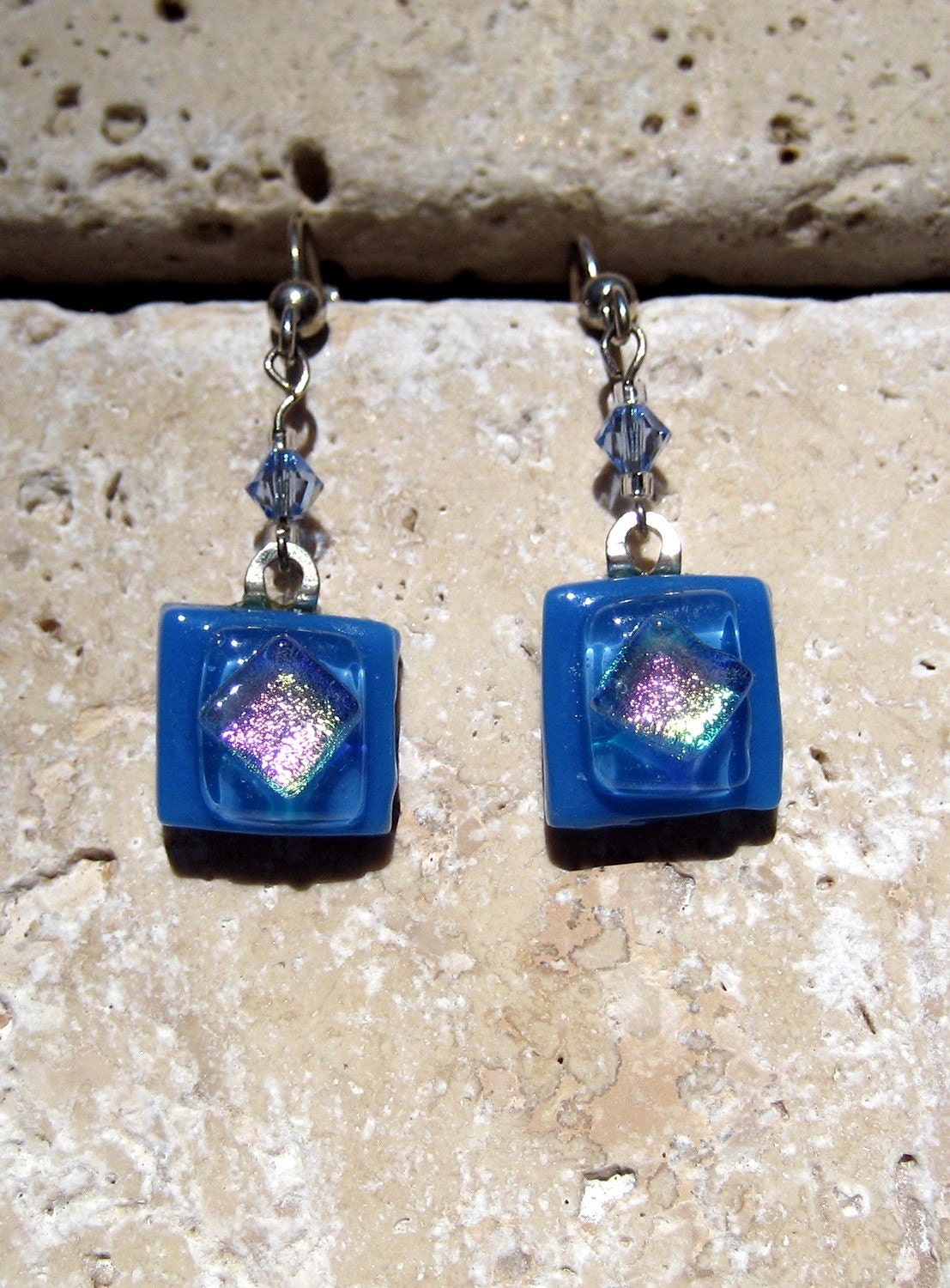 Periwinkle & pink dangles