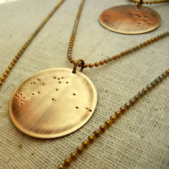 Capricorn Necklace Zodiac Constellation by eriadesignsjewelry