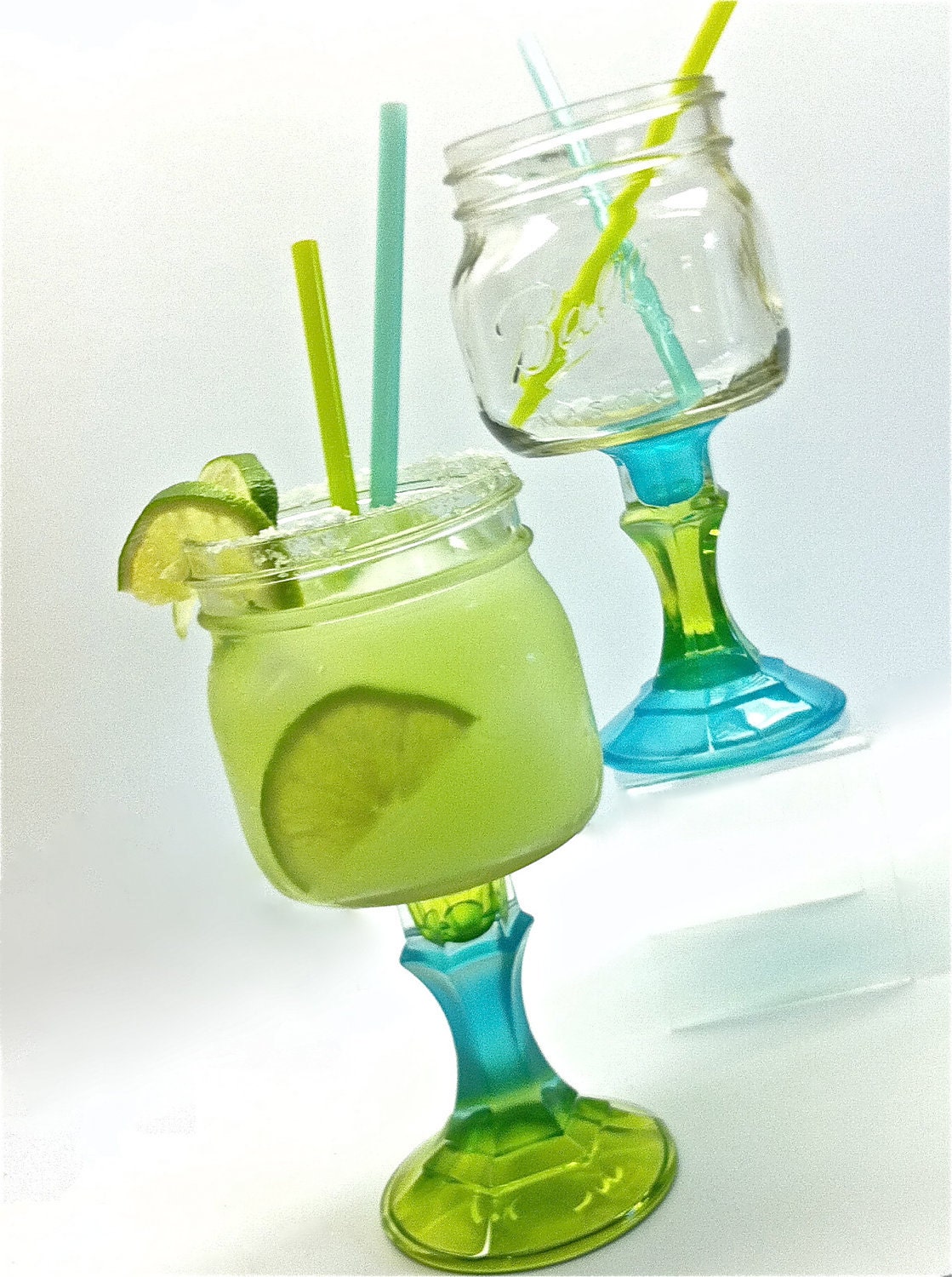 Set of Two Mason Jar Margarita Glasses