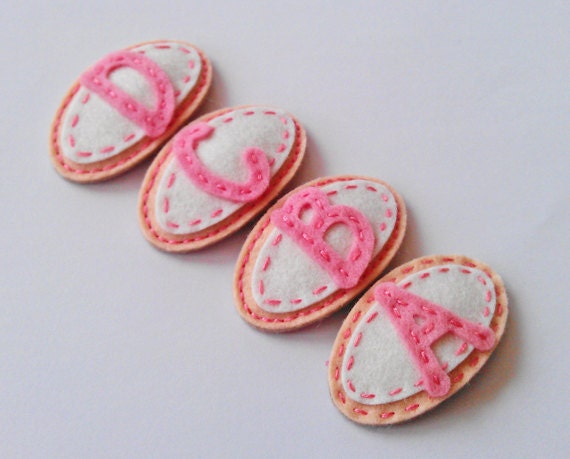 yOUR nAME. MONOGRAM HAIR CLIP.  100 Pecent Wool Felt. Baby. Girls. My name is-. Pick Letter.