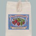 Vintage Strawberries Label Lunch Bag Tote with Velcro closure and Rope Handle