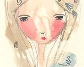 Original Whimsical Girl Illustration, Original Drawing, Girl Painting - Stay Focused