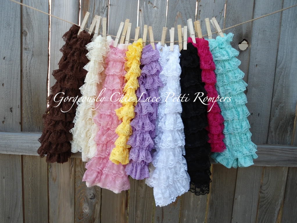 Featured in Treasury -Lace Petti Romper -Birthday girl, photography prop, girls romper, newborn romper free matching headband