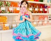 Featured in Treasury -Carnival Cotton Candy Princess PettiDress
