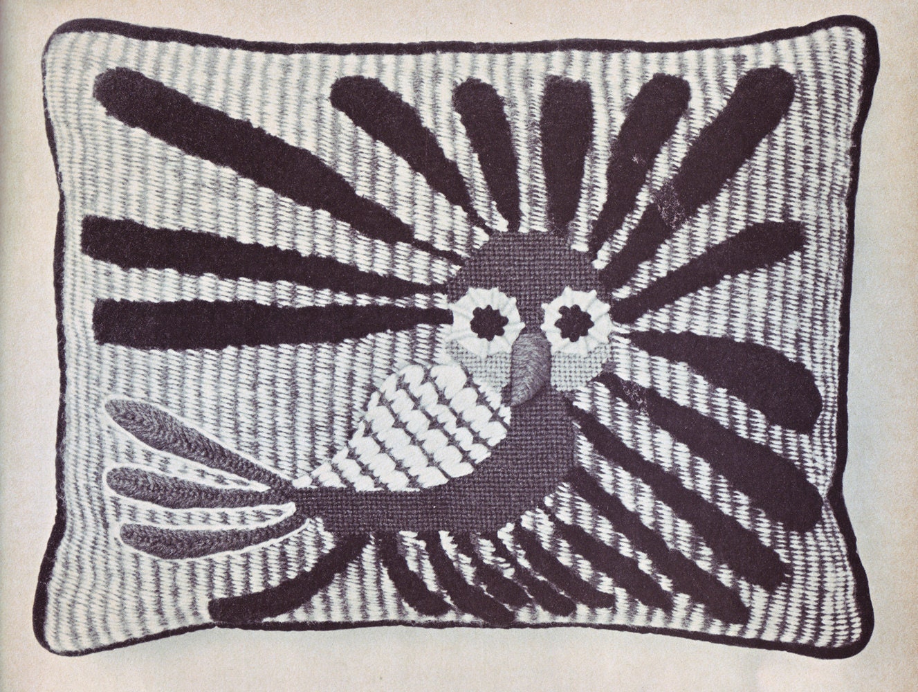 50s Rare Bird Needlepoint Pillow - pdf pattern