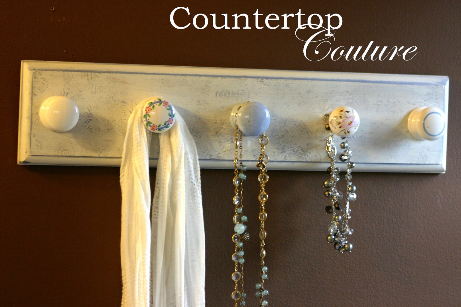 Jewelry Display Rack   1 Of A Kind Hand Painted  and distressed