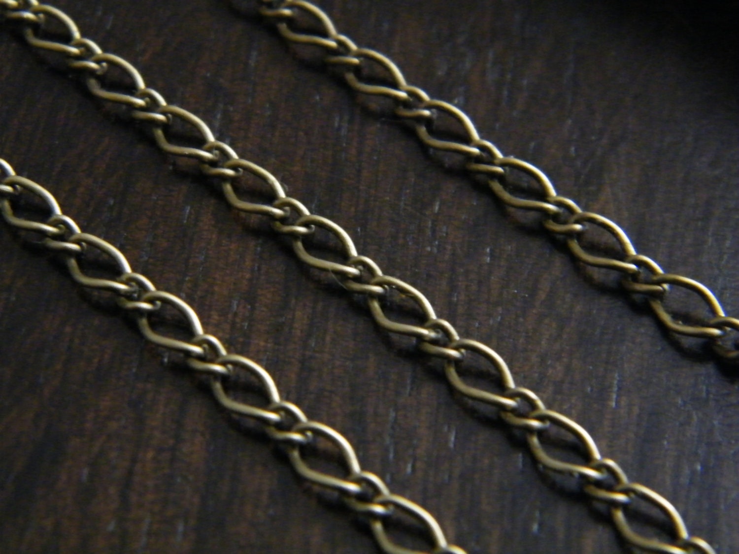 10ft Antique Brass Chain Bronze Chain Long & Short Twist Chain 6x3.5mm 3x2.5mm - C