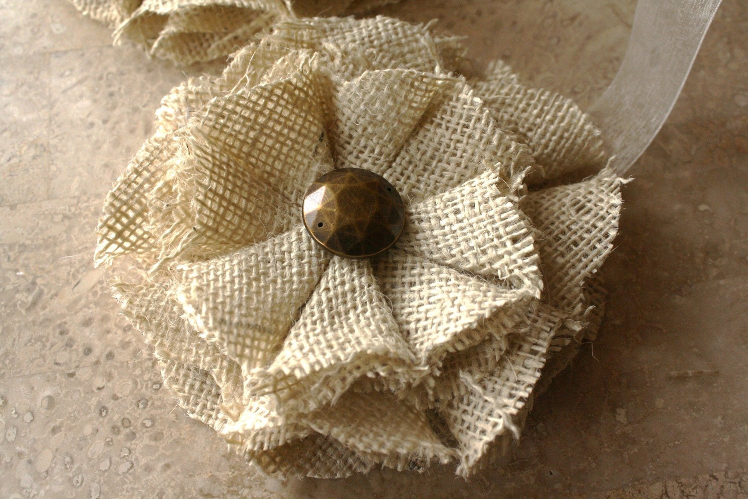 Burlap Magnetic Tie Backs Flowers
