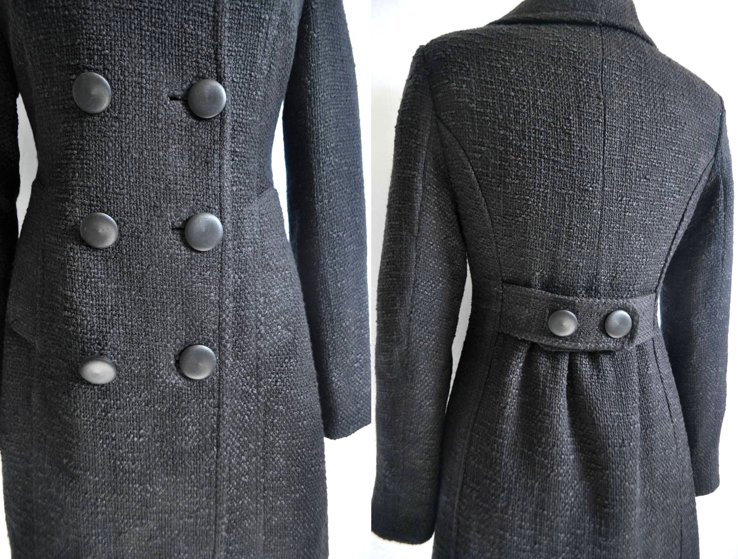 BLACK SWAN Boucle Tweed Coat S M L Custom - Made to order