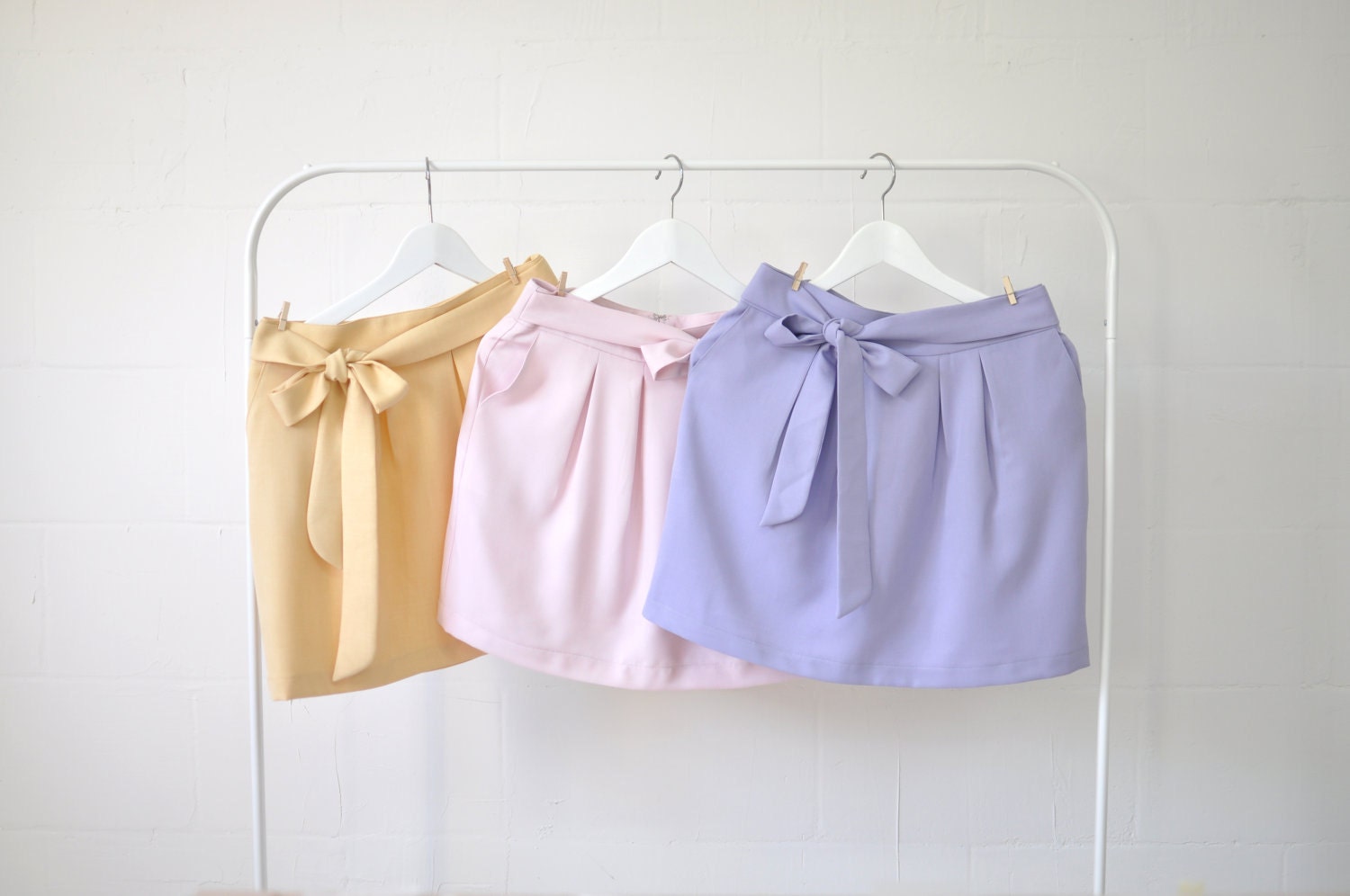 Joy Holiday bow skirt pink lavender corn yellow Spring pastels XS S M L