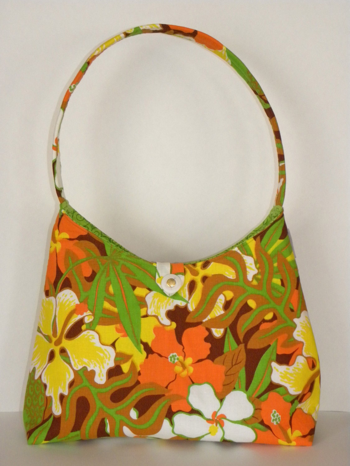Vintage Fabric Hobo - Lemon, Lime & Orange Tropical