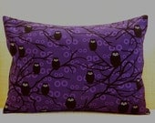 12 x 16 Pillow Cover - Eerie Purple Owls