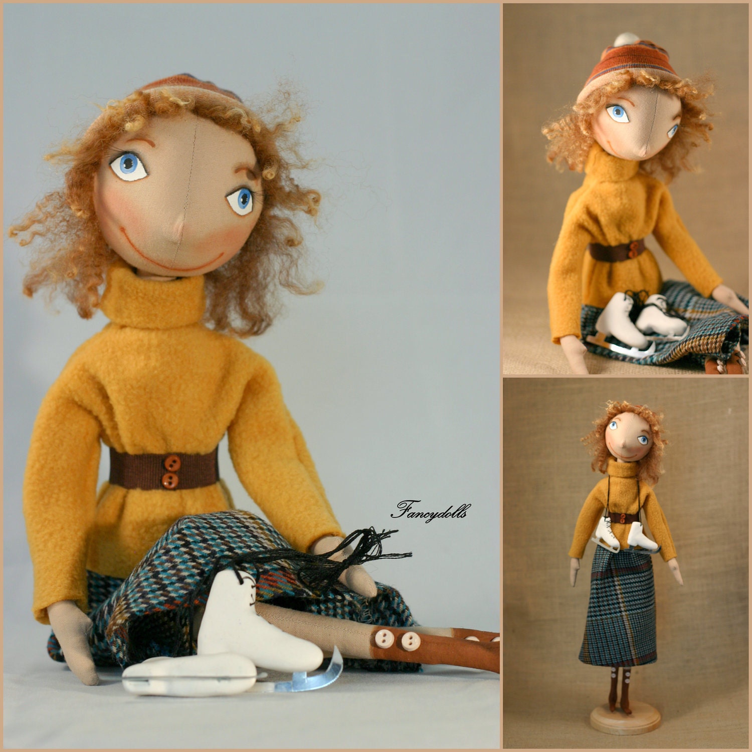 Cloth Doll Nina OOAK - ready to ship