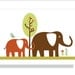 Elephants and Trees Kids Bathroom Art Prints, Children's Art Prints, Nursery Wall Art- inspired by Target- Set of three 8x10