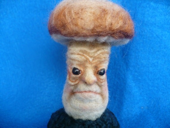 Needlecraft Needle felted Fairy Mushroom Toadstool Collectible Pincushion, OOAK
