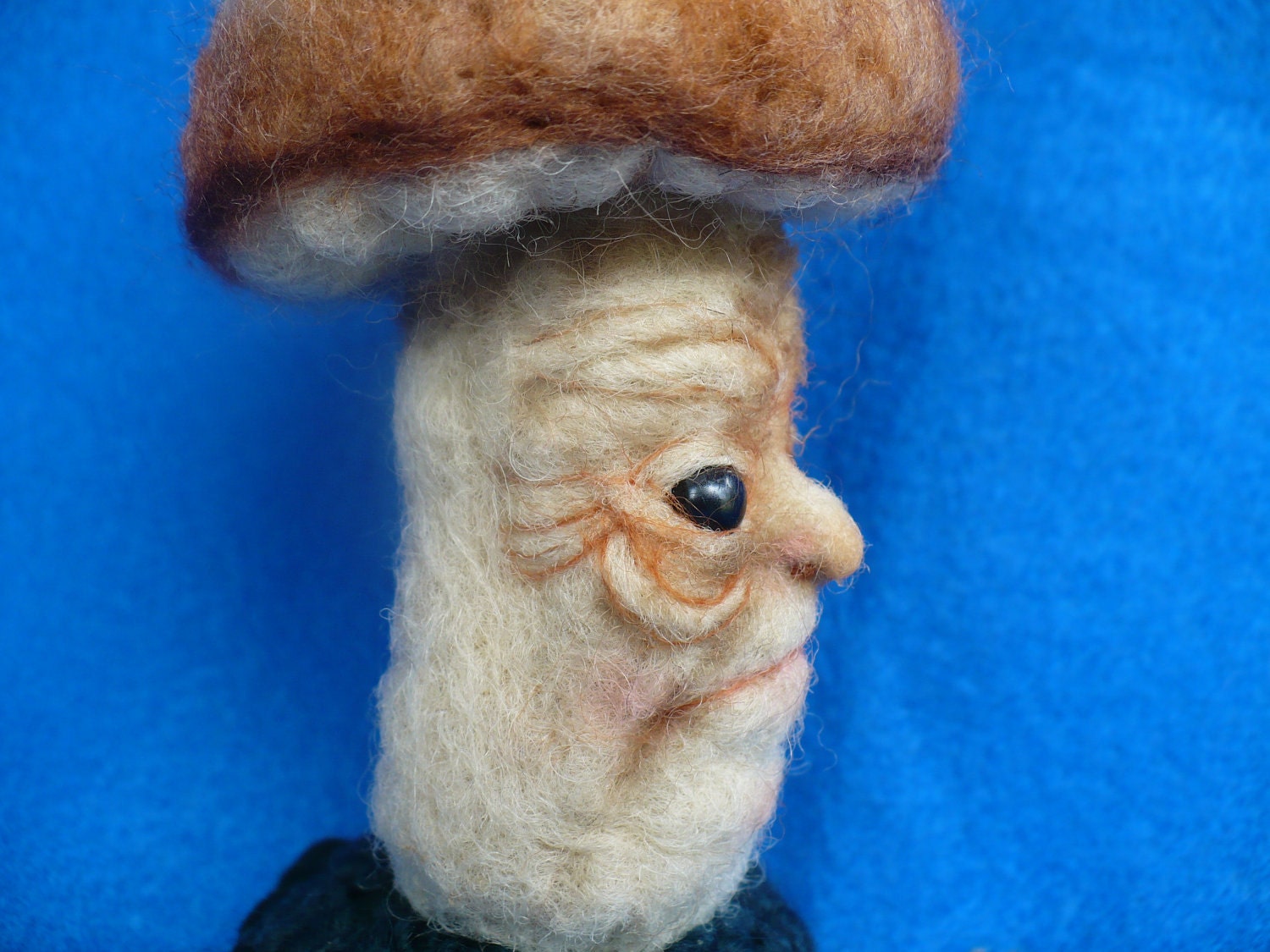Needlecraft Needle felted Fairy Mushroom Toadstool Collectible Pincushion, OOAK