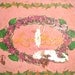Dusky pink vintage tin box with art deco flowers, New York