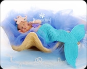 Little Mermaid crochet newborn photo prop set - TupeloHoneys