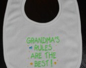 FUN BIBS --  Custom Made For You -- machine embroidered sayings and/or designs used -- ESASO Team