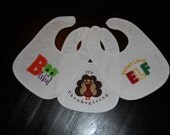 Holiday Bib Set of 3 (more or less) -- Custom Made For You -- Halloween/Thanksgiving/Christmas -- ESASO Team