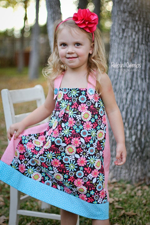 Little Girl's Floral/Dots Jumper -- 5T -- ESASO Team -- ready to ship - MimisMunchkins
