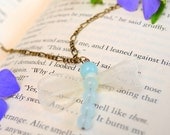 Handmade Dragonfly Beaded Jade Pendant Antique Brass Chain