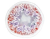 SPHALERITE abstract watercolor art print in purple and red