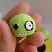Tic Tac Toe - Handmade Board Game - Zombies' Heads Vs. Skulls - Clay Figurines