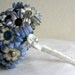 Vintage Button & Paper Flowers Wedding Bridal Bouquet and Buttonhole
