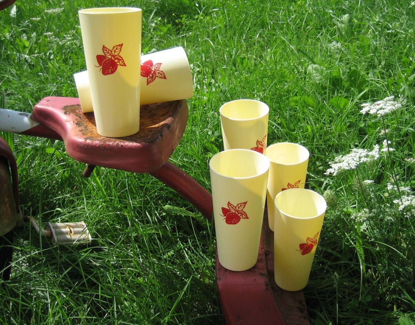 Strawberry Tumblers Instant Collection Vintage Set of Six